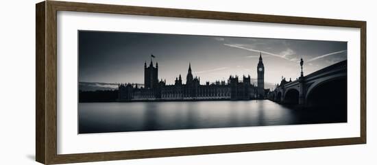 Big Ben and House of Parliament in London at Dusk Panorama.-Songquan Deng-Framed Photographic Print