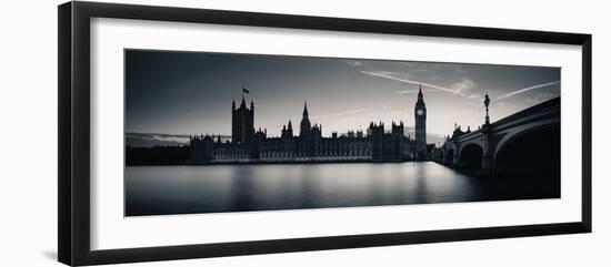 Big Ben and House of Parliament in London at Dusk Panorama.-Songquan Deng-Framed Photographic Print