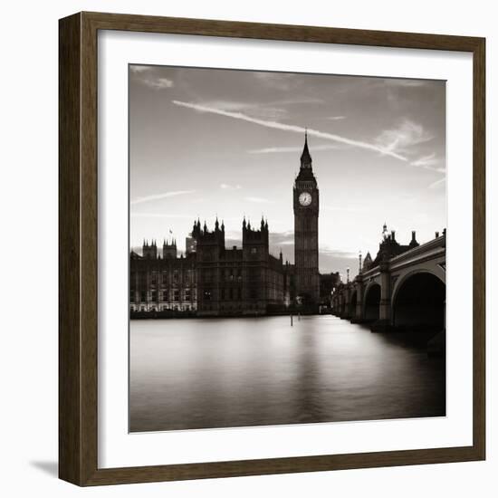 Big Ben and House of Parliament in London at Dusk Panorama.-Songquan Deng-Framed Photographic Print