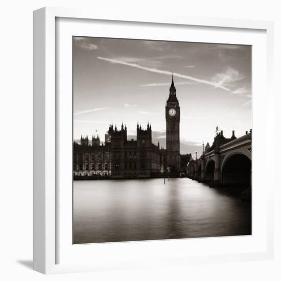 Big Ben and House of Parliament in London at Dusk Panorama.-Songquan Deng-Framed Photographic Print