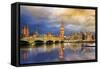 Big Ben and Houses of Parliament at Dusk, London, Uk-Beatrice Preve-Framed Stretched Canvas