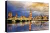 Big Ben and Houses of Parliament at Dusk, London, Uk-Beatrice Preve-Stretched Canvas