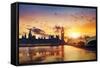 Big Ben and Houses of Parliament at Dusk, London, Uk-Beatrice Preve-Framed Stretched Canvas