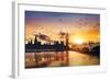 Big Ben and Houses of Parliament at Dusk, London, Uk-Beatrice Preve-Framed Photographic Print