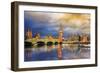 Big Ben and Houses of Parliament at Dusk, London, Uk-Beatrice Preve-Framed Photographic Print