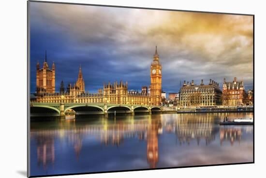 Big Ben and Houses of Parliament at Dusk, London, Uk-Beatrice Preve-Mounted Photographic Print