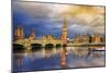 Big Ben and Houses of Parliament at Dusk, London, Uk-Beatrice Preve-Mounted Photographic Print
