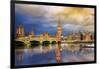 Big Ben and Houses of Parliament at Dusk, London, Uk-Beatrice Preve-Framed Photographic Print