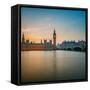 Big Ben and Houses of Parliament at Night, London, UK-sborisov-Framed Stretched Canvas