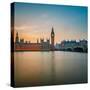 Big Ben and Houses of Parliament at Night, London, UK-sborisov-Stretched Canvas
