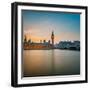 Big Ben and Houses of Parliament at Night, London, UK-sborisov-Framed Photographic Print