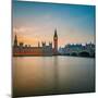 Big Ben and Houses of Parliament at Night, London, UK-sborisov-Mounted Photographic Print