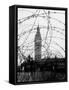 Big Ben and Houses of Parliament Behind Webbing of Barbed Wire, During WWII-null-Framed Stretched Canvas