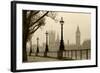 Big Ben And Houses Of Parliament, London In Fog-tombaky-Framed Art Print