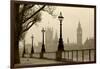 Big Ben And Houses Of Parliament, London In Fog-tombaky-Framed Art Print