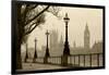 Big Ben And Houses Of Parliament, London In Fog-tombaky-Framed Art Print