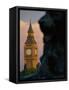 Big Ben and Lion Statue on Trafalgar Square, London, England-Lee Frost-Framed Stretched Canvas