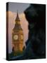 Big Ben and Lion Statue on Trafalgar Square, London, England-Lee Frost-Stretched Canvas
