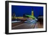 Big Ben and pedestrians in the night, London, England-null-Framed Photographic Print