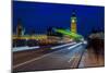 Big Ben and pedestrians in the night, London, England-null-Mounted Photographic Print