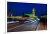 Big Ben and pedestrians in the night, London, England-null-Framed Photographic Print