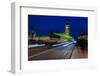 Big Ben and pedestrians in the night, London, England-null-Framed Photographic Print