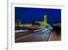 Big Ben and pedestrians in the night, London, England-null-Framed Photographic Print