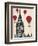 Big Ben and Red Hot Air Balloons-Fab Funky-Framed Art Print