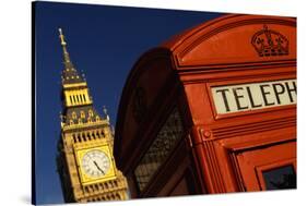 Big Ben and Telephone Booth-Jon Hicks-Stretched Canvas