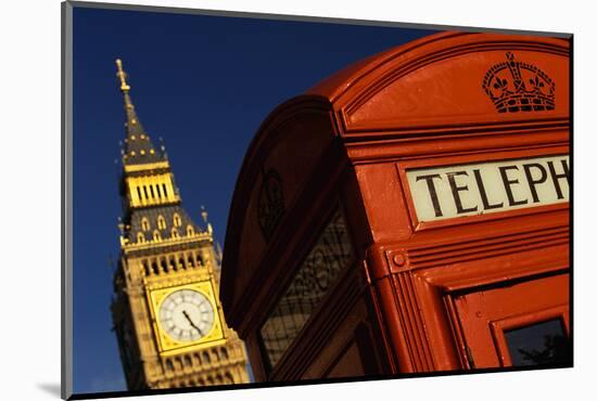 Big Ben and Telephone Booth-Jon Hicks-Mounted Photographic Print