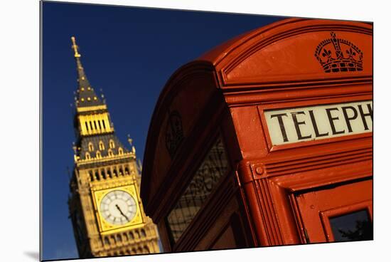 Big Ben and Telephone Booth-Jon Hicks-Mounted Photographic Print