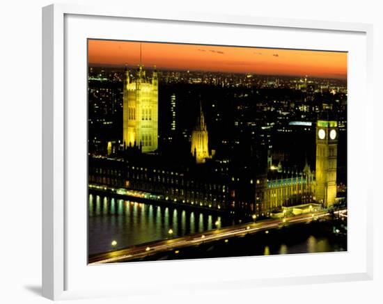 Big Ben and the Houses of Parliament at Dusk, London, England-Walter Bibikow-Framed Photographic Print