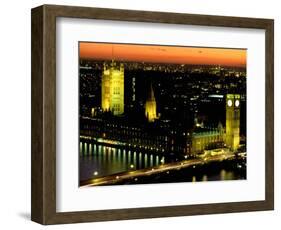 Big Ben and the Houses of Parliament at Dusk, London, England-Walter Bibikow-Framed Photographic Print