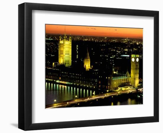 Big Ben and the Houses of Parliament at Dusk, London, England-Walter Bibikow-Framed Photographic Print