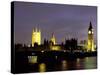 Big Ben and the Houses of Parliament at Night, London, England-Walter Bibikow-Stretched Canvas