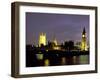 Big Ben and the Houses of Parliament at Night, London, England-Walter Bibikow-Framed Premium Photographic Print