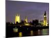 Big Ben and the Houses of Parliament at Night, London, England-Walter Bibikow-Mounted Premium Photographic Print