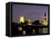 Big Ben and the Houses of Parliament at Night, London, England-Walter Bibikow-Framed Stretched Canvas