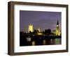 Big Ben and the Houses of Parliament at Night, London, England-Walter Bibikow-Framed Photographic Print