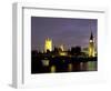 Big Ben and the Houses of Parliament at Night, London, England-Walter Bibikow-Framed Photographic Print