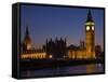 Big Ben and the Houses of Parliament at Night, Westminster, London, England, UK-Amanda Hall-Framed Stretched Canvas