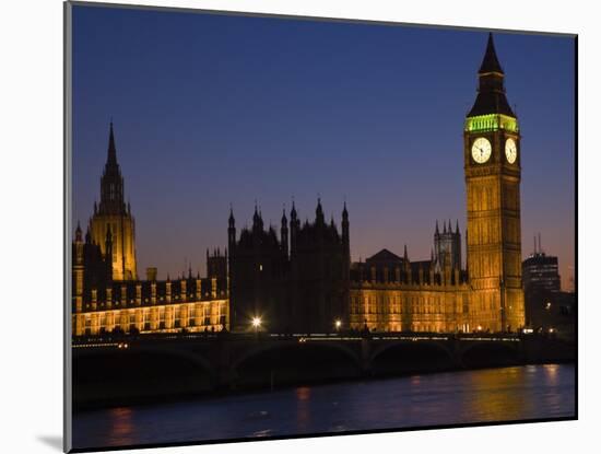 Big Ben and the Houses of Parliament at Night, Westminster, London, England, UK-Amanda Hall-Mounted Photographic Print