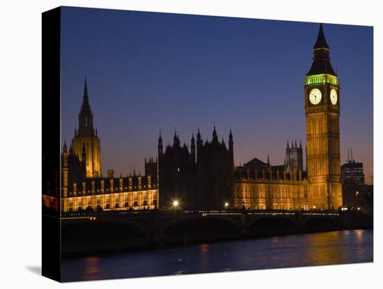 Big Ben and the Houses of Parliament at Night, Westminster, London, England, UK-Amanda Hall-Stretched Canvas