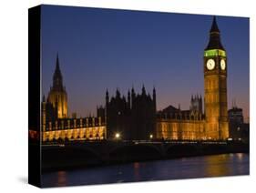 Big Ben and the Houses of Parliament at Night, Westminster, London, England, UK-Amanda Hall-Stretched Canvas