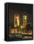 Big Ben and the Houses of Parliament by the River Thames at Dusk, Westminster, London-Hazel Stuart-Framed Stretched Canvas