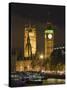 Big Ben and the Houses of Parliament by the River Thames at Dusk, Westminster, London-Hazel Stuart-Stretched Canvas