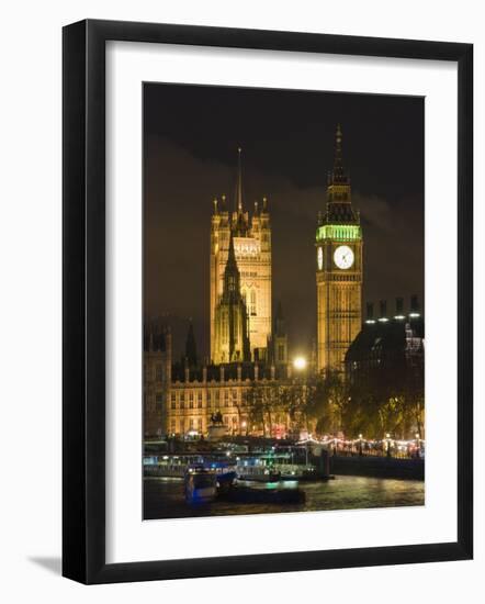 Big Ben and the Houses of Parliament by the River Thames at Dusk, Westminster, London-Hazel Stuart-Framed Photographic Print