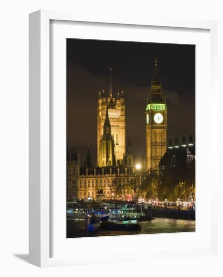 Big Ben and the Houses of Parliament by the River Thames at Dusk, Westminster, London-Hazel Stuart-Framed Photographic Print