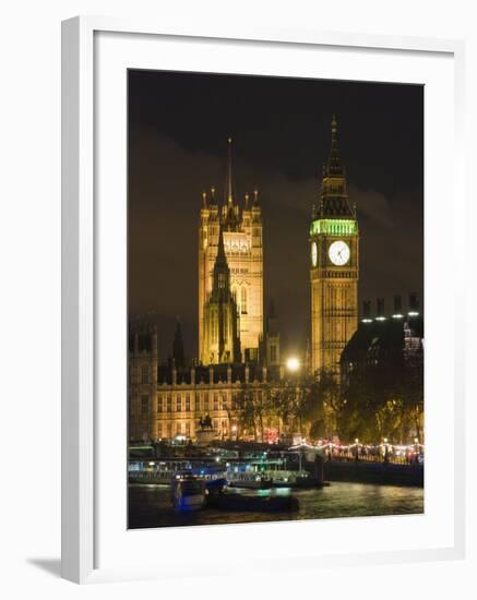 Big Ben and the Houses of Parliament by the River Thames at Dusk, Westminster, London-Hazel Stuart-Framed Photographic Print