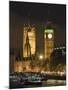 Big Ben and the Houses of Parliament by the River Thames at Dusk, Westminster, London-Hazel Stuart-Mounted Photographic Print